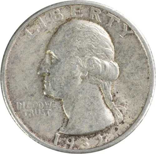1932-S ワシントン銀貨 25セント硬貨 AU未認定 #112