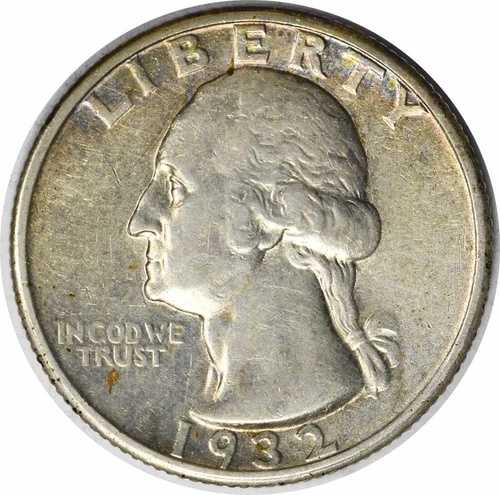1932-S ワシントン銀貨 25セント硬貨 AU 未認定 #1068