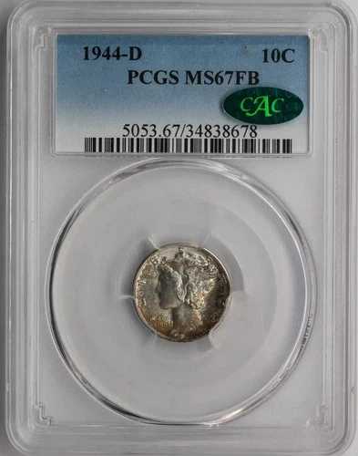 1944-D マーキュリーダイム PCGS MS67FB CAC