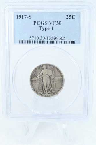 1917-S PCGS VF30 タイプ1 スタンディング・リバティ・クォーター・ビジネス・ストライク 25セント