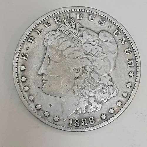 1888-O モルガン銀貨 - ダブルダイ表面「ホットリップス」MG
