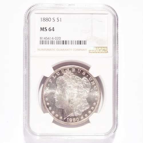 1880-S モルガン銀貨 NGC MS64