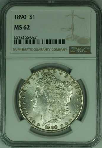 1890年 モルガン銀貨 $1 NGC MS-62 ベターコイン (46)