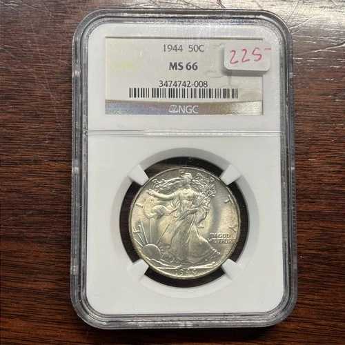 1944年 P NGC MS66 シルバー ウォーキング リバティ ハーフ ドル コイン PQ