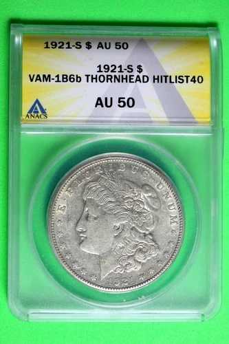 1921 S ANACS AU50 モルガン銀貨 #B35600