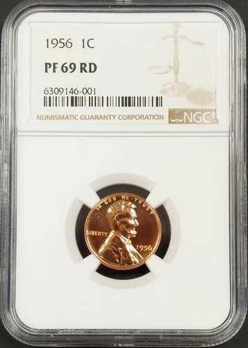 1956 年プルーフ リンカーン セント、NGC により PF 69 RD 認定!