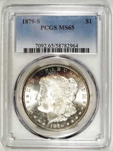 1879 S PCGS MS 65 モルガン銀貨 ☆☆ ヘビーフロスト W/トーニング ☆☆ 965