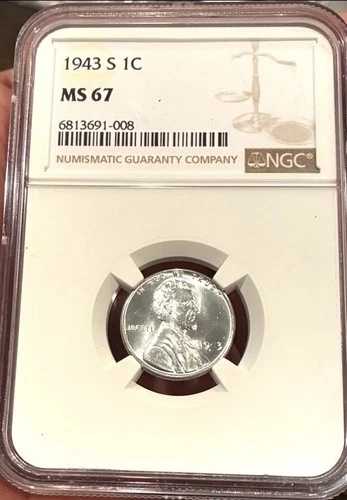 1943-S 1C スチール ペニー NGC MS 67 素晴らしい外観 ?