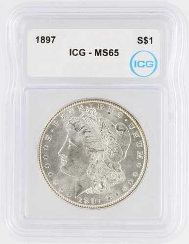 1897年 モルガン銀貨 ICG MS65 S$1 フィラデルフィア鋳造 ノーリザーブ