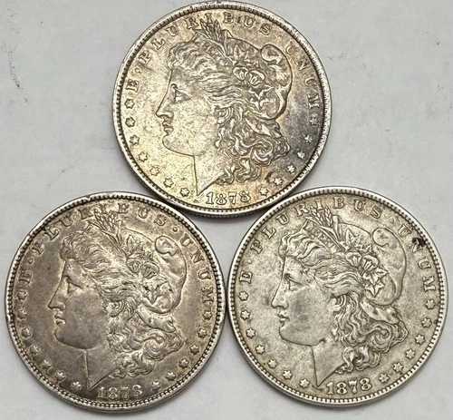 1878 Rev 79、1878 7/8 TF（Strong）および1878 7/8 TF モルガン銀貨 XF 詳細