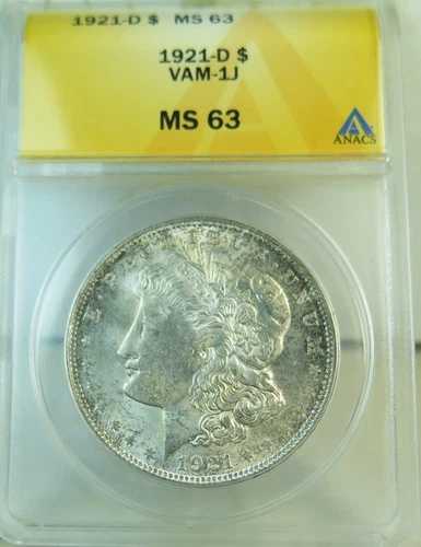 1921 D モルガンダラー ANACS MS63 *VAM 1J ダイブレーク/CUD* EP