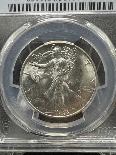 1936年 D ウォーキング リバティ シルバー ハーフ ドル PCGS MS64 ブライトホワイト