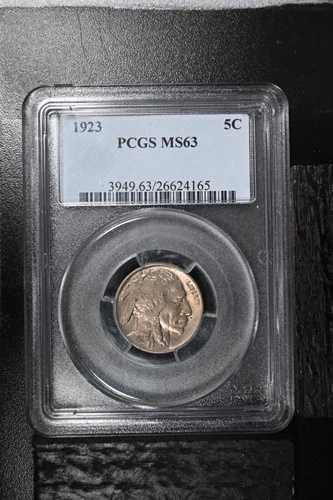 コイン：米国、1923年、PCGS MS63、バッファローニッケル