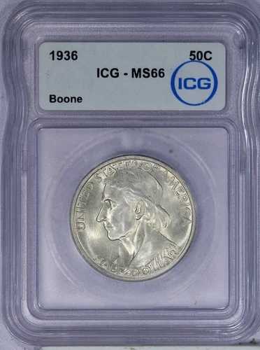 1936年 ブーン・ハーフダラー 50セント ICG MS66