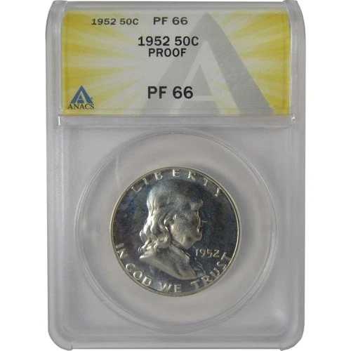 1952年 フランクリン ハーフダラー PF 66 ANACS シルバー プルーフ 50セントコイン SKU:I23040