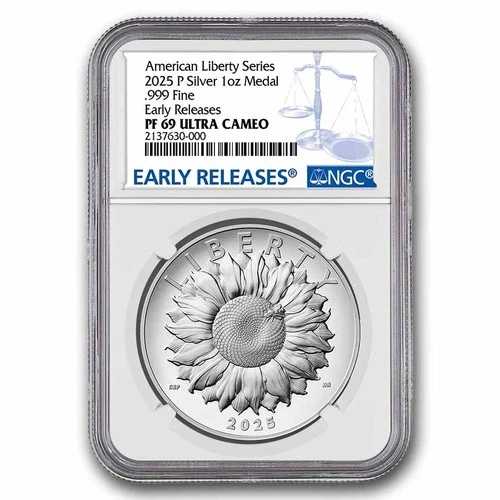 2025-P シルバーアメリカンリバティメダル PF-69 NGC（早期リリース）