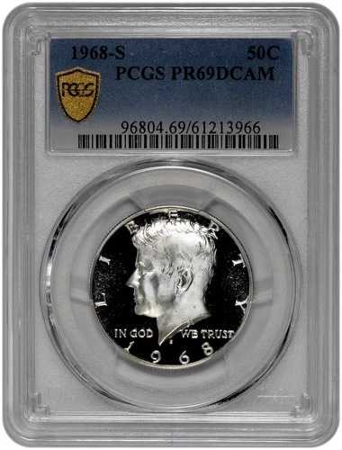 1968年 S 50セント プルーフ ケネディ ハーフダラー PCGS グレード PR 69 DCAM 新品ホルダー入り