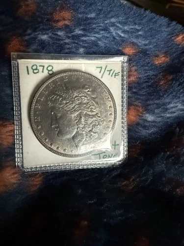 1878年モルガン銀貨、美しいダークゴールドトーン!! ?