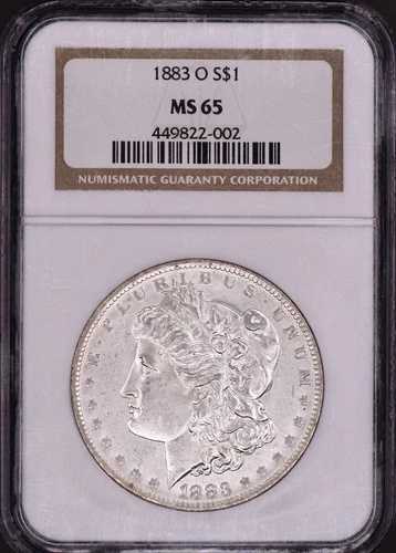 1883-O モルガン銀貨 NGC MS65 ブラストホワイト