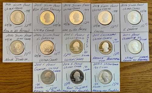 13枚のシルバープルーフクォーター｜WORLD RESOURCE【QUEEN店】