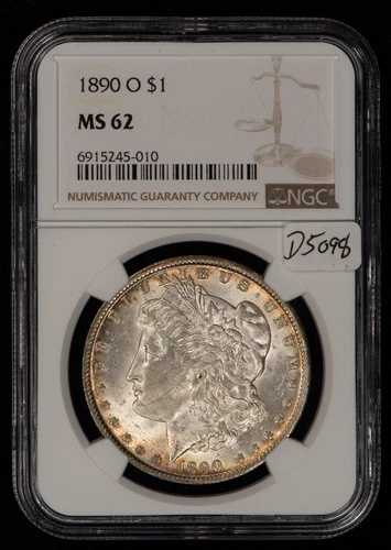 1890-O 1ドルモルガン銀貨 - PQオリジナルキー日付 - NGC MS 62 -ビデオ- D5098 64,130円