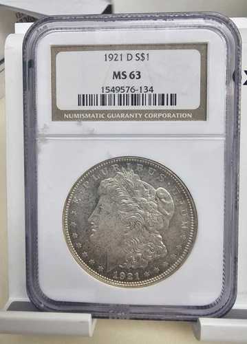 \u003d+1921 D S$1 モルガン銀貨 NGC MS 63 - #454