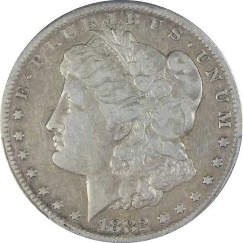 1882-CC F15 モルガン・ダラー、PCGS 57631667