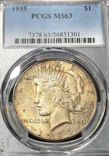 1935年ピースドル PCGS MS63 新品スラブ ベストプライス eBay* CHRC