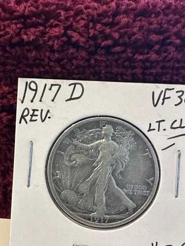 1917年製 リバースウォーキング リバティ ハーフダラー VF+++ クリーニング済み