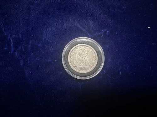 1844-O 着席自由の女神像 25セント 未鑑定 90%銀貨 米国コイン