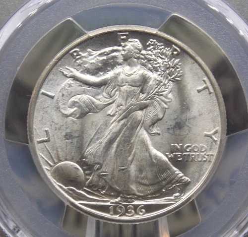 1936年「D」ウォーキング リバティ ハーフ ドル 50 セント PCGS MS64 #313 BU Unc ECC&C, Inc.