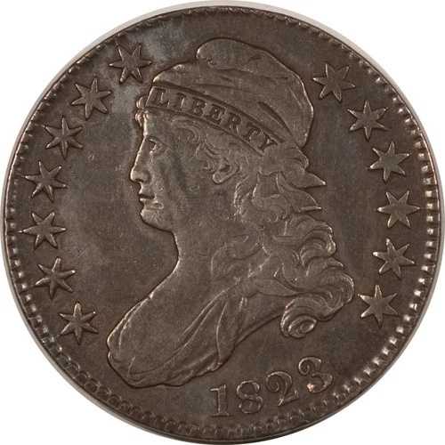 1823 年 キャップ付き胸像 50 セント硬貨 - 高品質流通品！