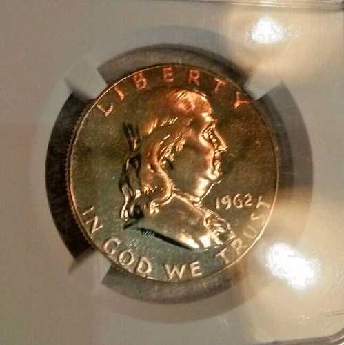 1962年フランクリン ハーフ ダラー NGC PF66 銅製フューシャ トーン!