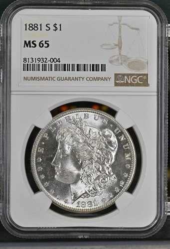 1881年 S モルガン銀貨 NGC MS-65