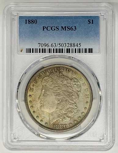 1880年 モルガン銀貨 1ドル硬貨 トーン PCGS MS 63 (15)