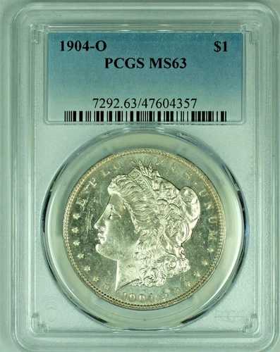 1904-O モルガン シルバー ダラー 1ドル コイン セミPL PCGS MS 63 (48) B