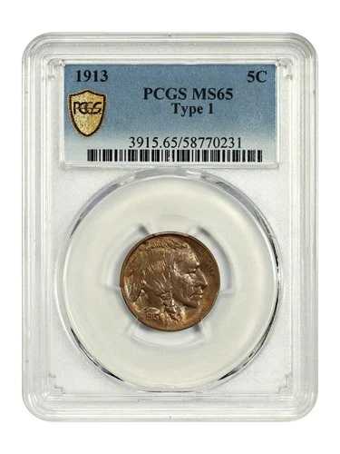 1913年 5C PCGS MS65 (タイプ1) - バッファローニッケル - 人気の1年型コイン