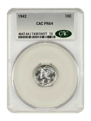 1942 10C CACG PR64 - マーキュリーダイム
