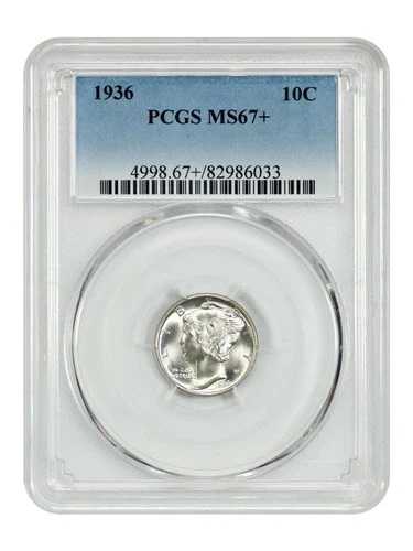 1936年 10セント PCGS MS67+ - マーキュリーダイム