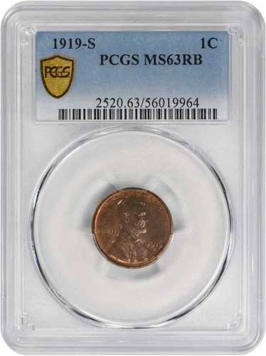 1919-S リンカーン セント MS63RB PCGS
