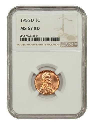 1956-D 1C NGC MS67RD - リンカーン・セント（小麦裏面） 64,130円