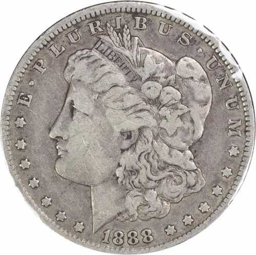 1888-O VAM 4 モルガン銀貨 ホットリップス VF 未認定 #224