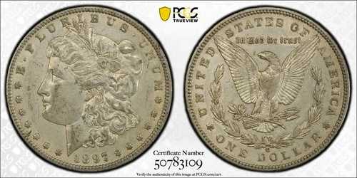 1897年 O モルガン銀貨 PCGS AU-53