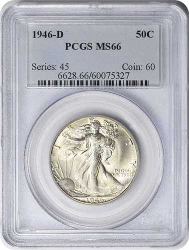 1946-D ウォーキング・リバティ・ハーフダラー MS66 PCGS