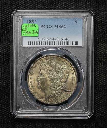 1887年 モルガン・ダラー VAM-3A PCGS MS-62 クラッシュダイス 28HC