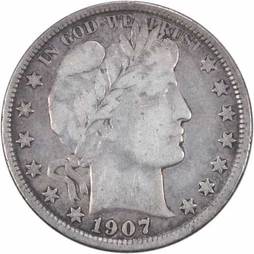 1907-S バーバー シルバー ハーフドル VF 未認定 #110