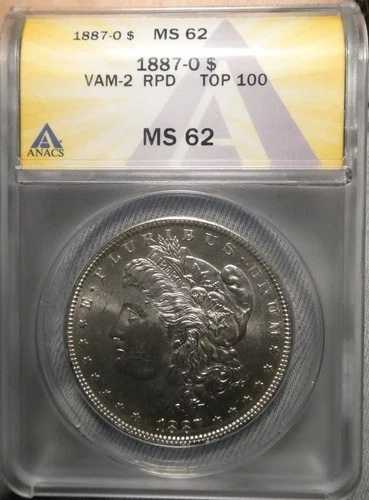 ANACS MS 62 1887-O VAM-2 モルガン・ダラー / TOP 100