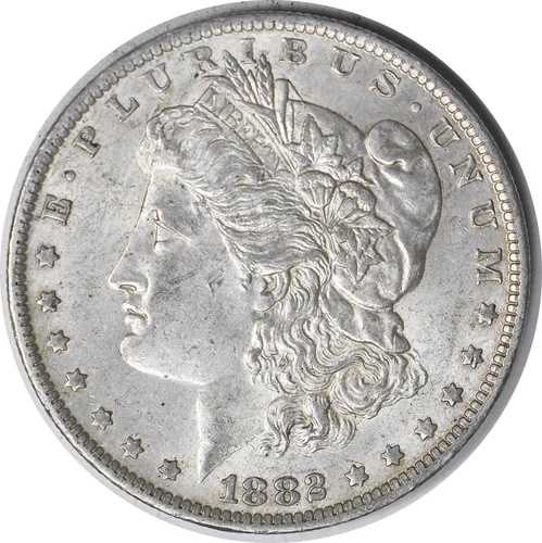 1882-O/S VAM 3 モルガン銀貨 AU スライダー 未認定 #953