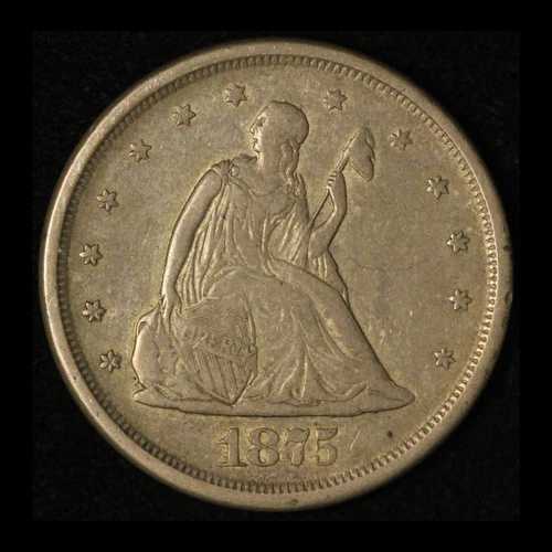 1875-S 20セント 自由の女神像 銀貨 20セント硬貨 - 送料無料（アメリカ）