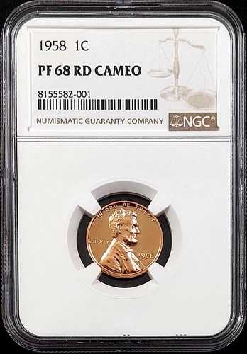 1958年 プルーフ リンカーンセント認定 PF 68 RD カメオ NGC! SKU 82001-｜WORLD RESOURCE【QUEEN店】